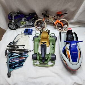 5 GI Joe toy vehicles bike, motorcycle, jet ski late 90s early 2000s b46